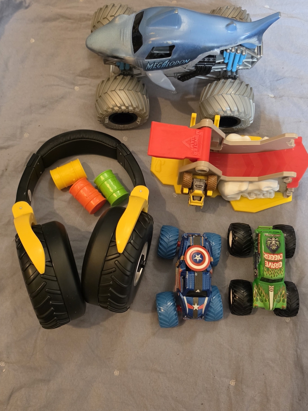 Kids Toy Bundle – Monster Trucks, Shark Truck & More